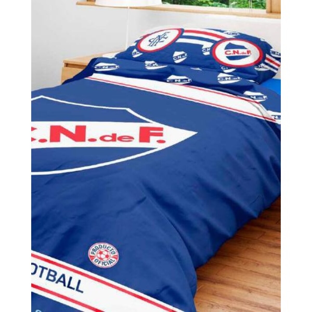 Acolchado 1 plaza King Size Nacional o Peñarol 240cm x 160cm - PEÑAROL ESCUDO CHICO 
