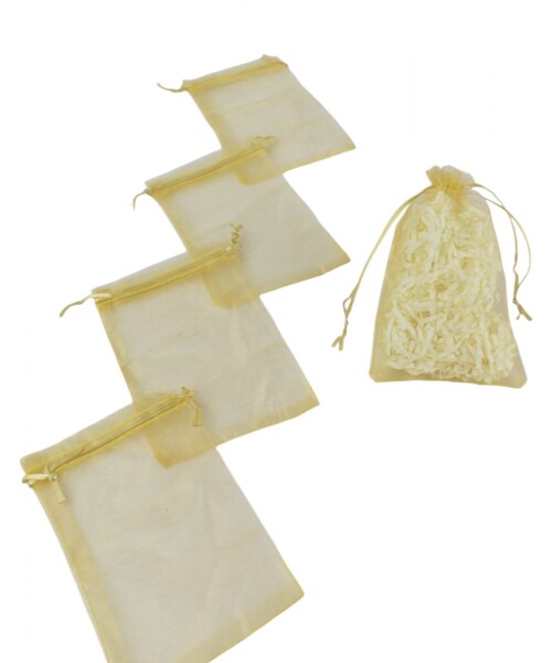 Pack x 100 - Bolsas organza 9x15 cm ORO