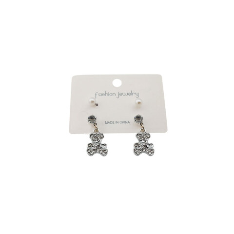 Aretes brillantes c/perla x2 pares Aretes Brillantes C/perla X2 Pares