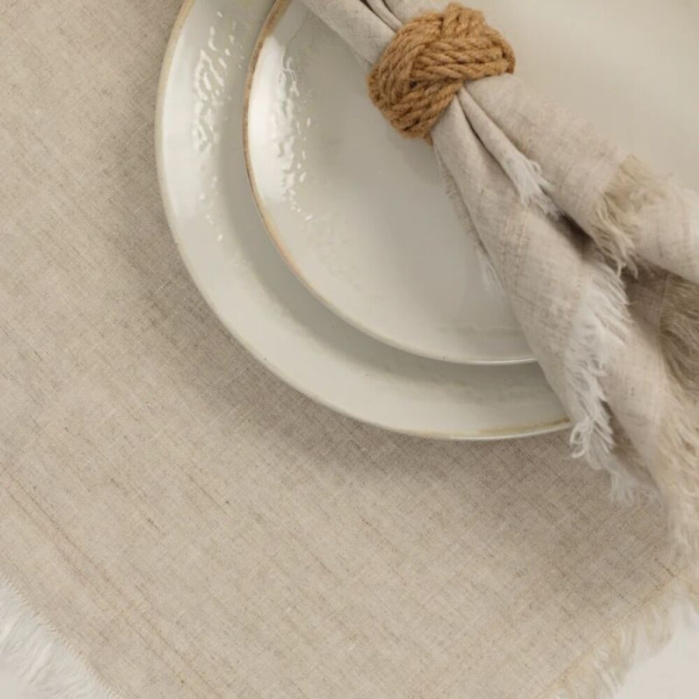Camino Lino Kantha Flecos Natural 50x300 Camino Lino Kantha Flecos Natural 50x300