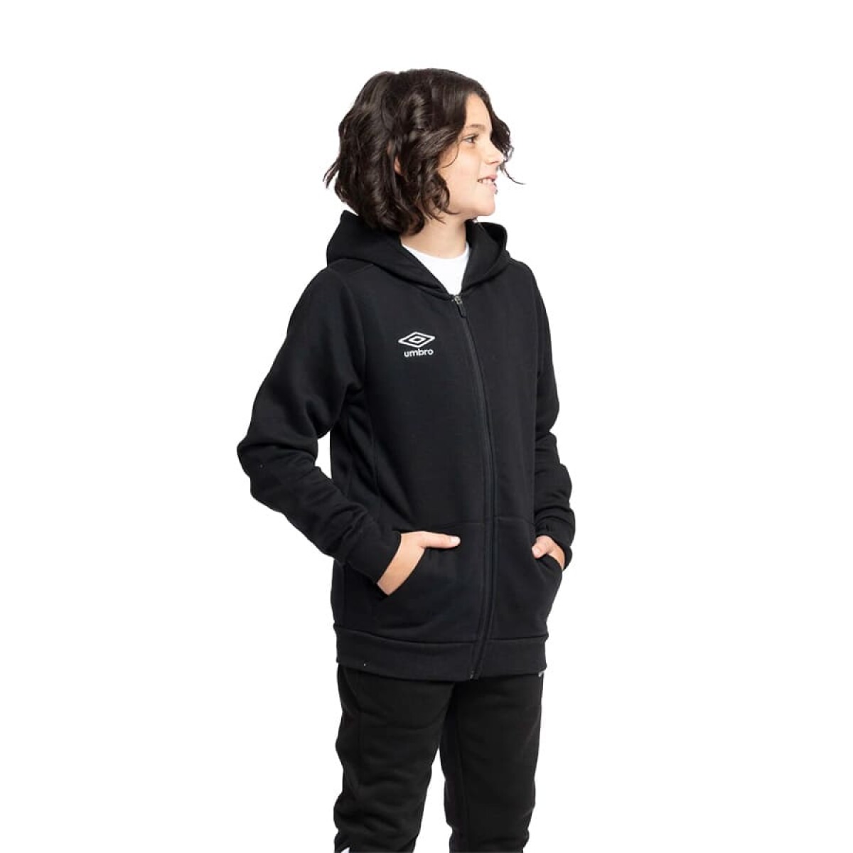 Campera Umbro Felpa de Niños - 20201940 - Negro-blanco 