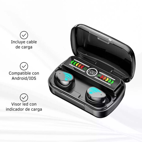 Auriculares M27 Bluetooth Inalámbricos Recargables Táctiles Negro