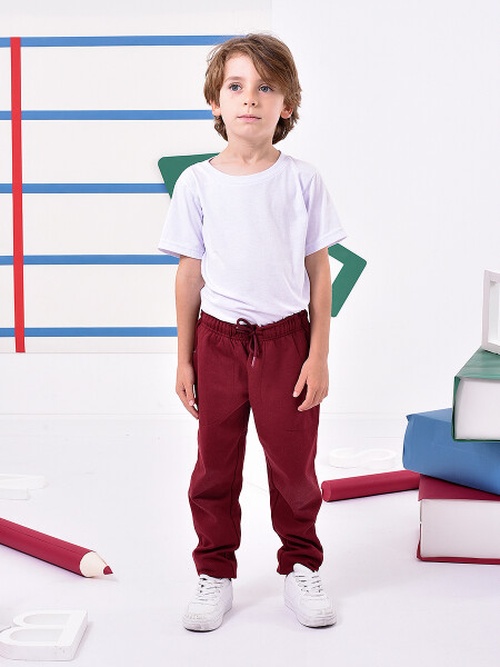 PANTALON DEPORTIVO DE FELPA SIN PUÑO BORDEAUX