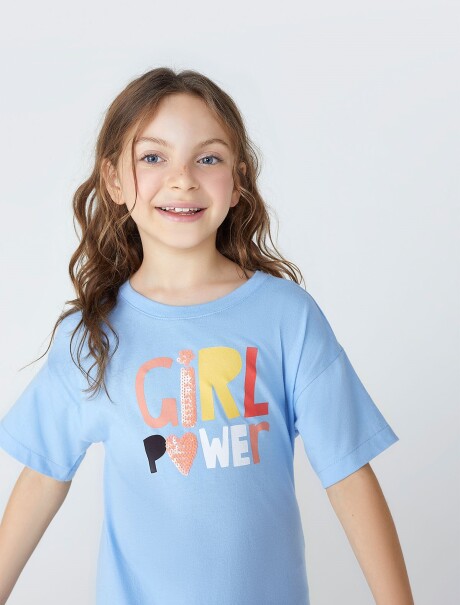 VESTIDO CORTO INFANTIL AZUL