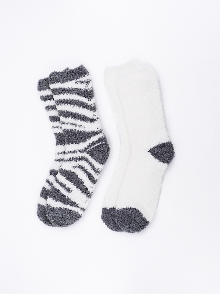 MEDIAS CHENILLE PACK X 2 - ESTAMPADO 1 