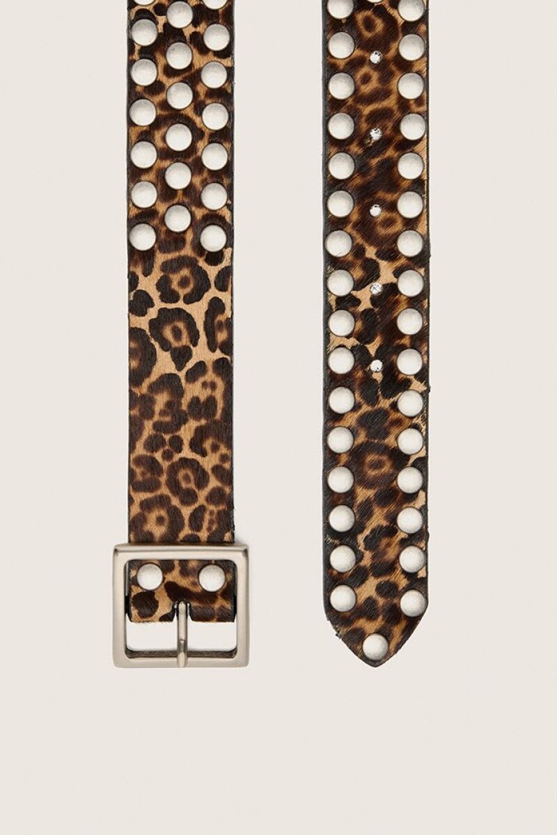 CINTURÓN CON TACHAS Leopardo