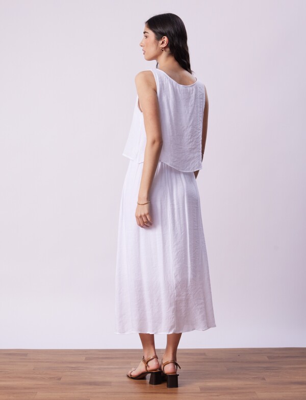 Vestido Maxi Detalle Crochet BLANCO