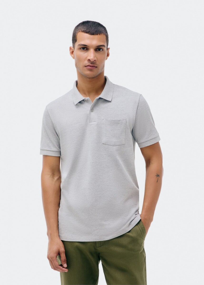 CAMISA POLO MM MASC - CINZA MESCLA 
