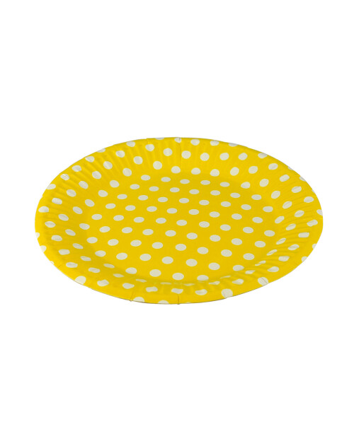 Plato lunares 18 cm. diametro paquete x 10 AMARILLO