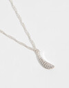 Cadena Corta con Dije Strass Collar Con Dije De Gota - Plateado Rodio