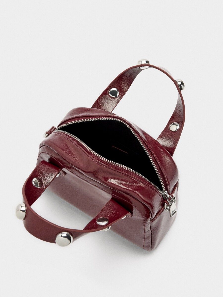 Bolso Tote Con Esferas burdeos