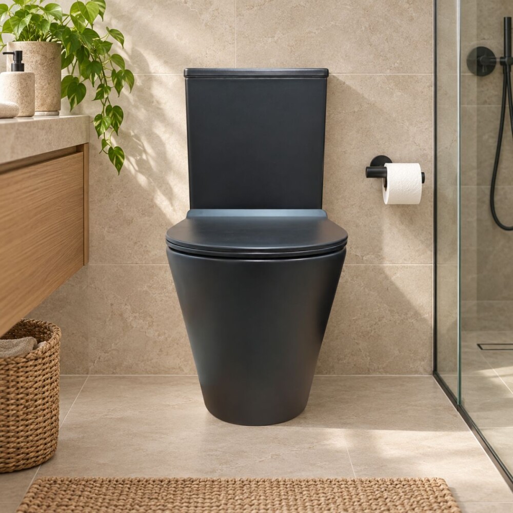 Inodoro largo con mochila VIP Negro Mate 70X36.50X83cm Inodoro Largo Con Mochila Vip Negro Mate 70x36.50x83cm