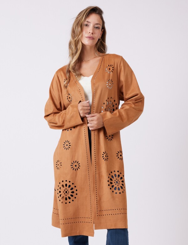 Chaqueta Suede Calado TOSTADO