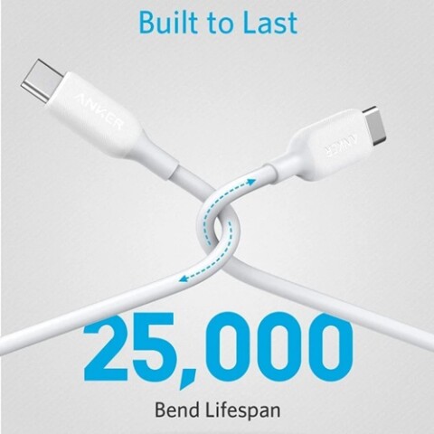 Cable ANKER PowerLine III USB-C to USB-C 2.0 6ft B2B White Cable Anker Powerline Iii Usb-c To Usb-c 2.0 6ft B2b White