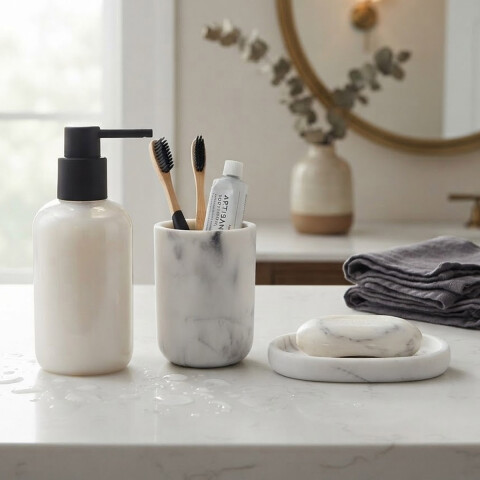 Set x 3 Accesorio de Baño Resina Home Class BLANCO