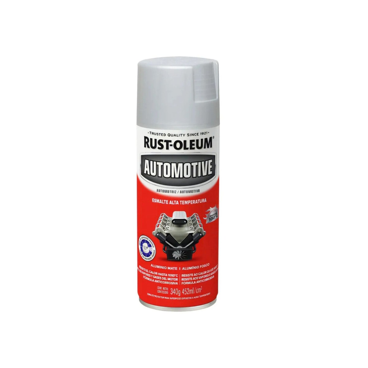 Esmalte Aerosol Alta Temperatura Para Autos Aluminio 340Gr Rust Oleum 