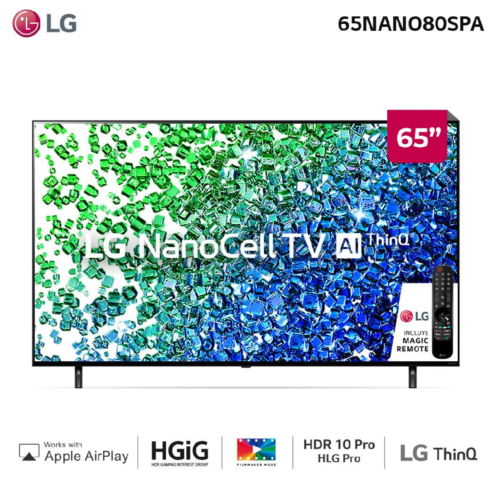 Smart TV Led 65 Pulgada NanoCell NANO80 Ultra Hd 4K LG - Tienda Newsan