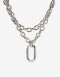 Collares Cortos Metal Collar Corto Layer Cadena - Plateado Rodio