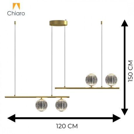 Colgante led lineal cuatro esferas dorado 28W Colgante led lineal cuatro esferas dorado 28W