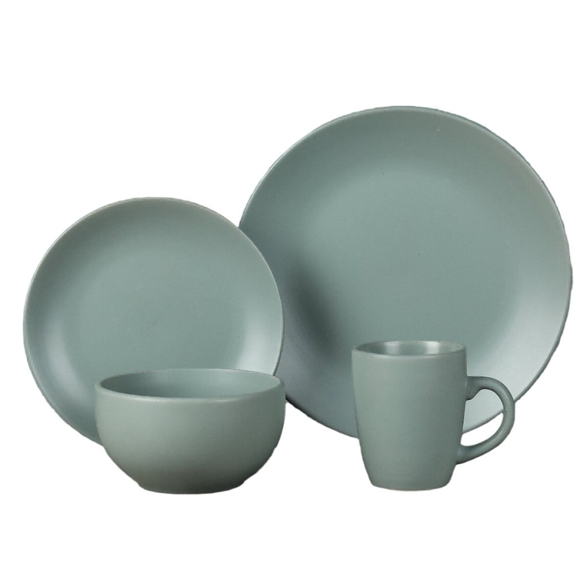 JUEGO VAJILLA 16PCS 27/20/14/350ML CELESTE MATE 