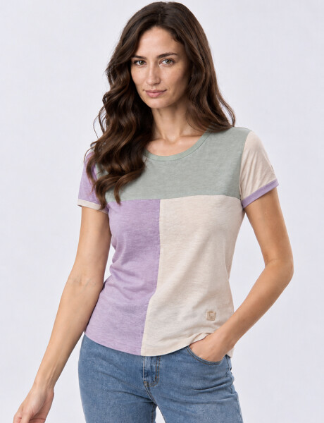 REMERA COMBINADA DE ALGODÓN Verde