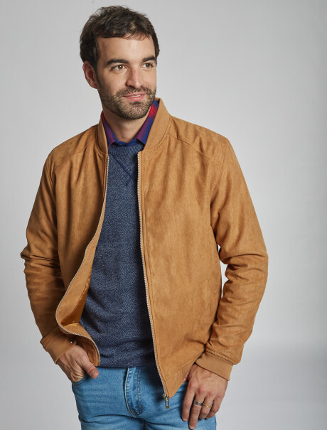 Campera bomber gamuza tostado