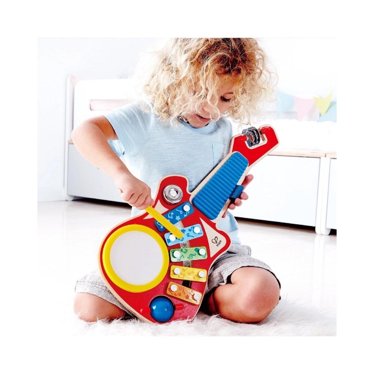 Guitarra en madera creador musical 6 instrumentos en 1 Hape 