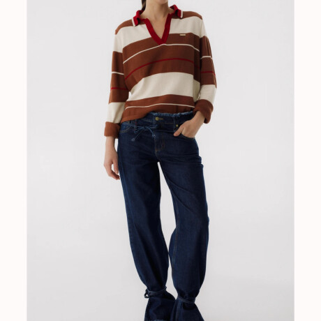 Jean Straight Belt Azul