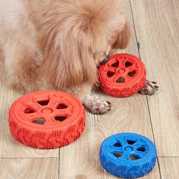 Juguete Perro Rueda Masticable Mordillo Mordedor Dental Variante Color Rojo