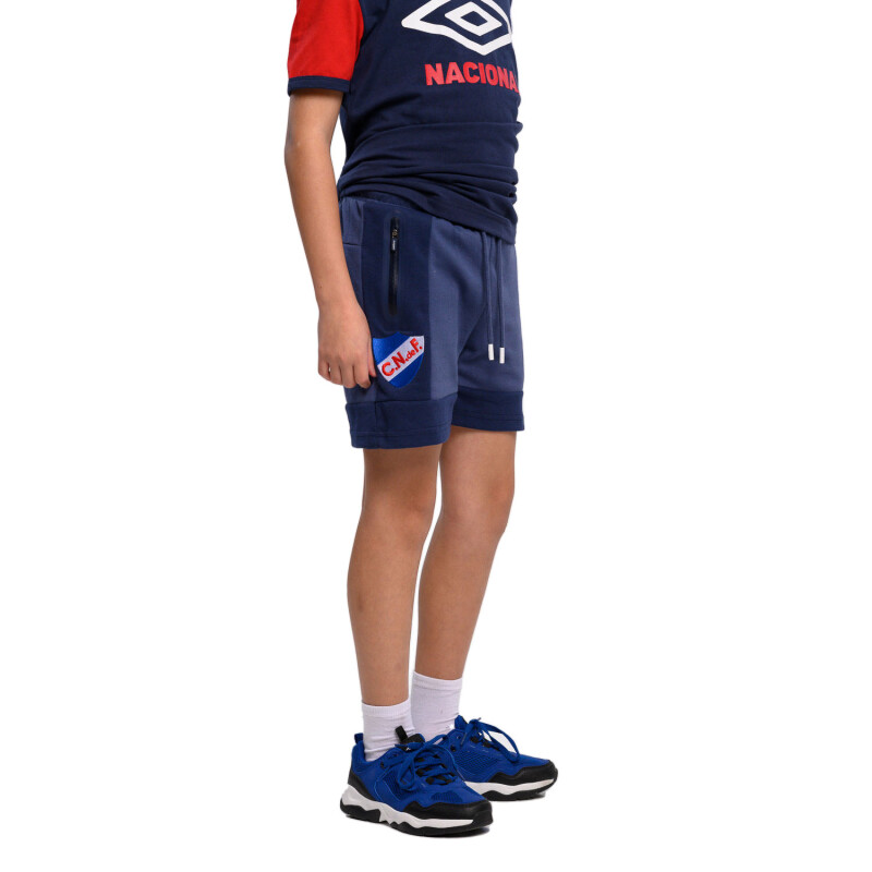 Short Infantil Umbro Patch Nacional Azul Marino - Blanco