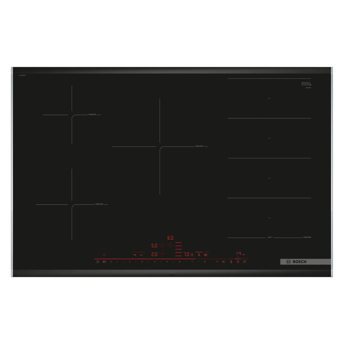 Placa de Induccion Bosch 80cm Negro c/perfiles PXV875DC1E - negro 