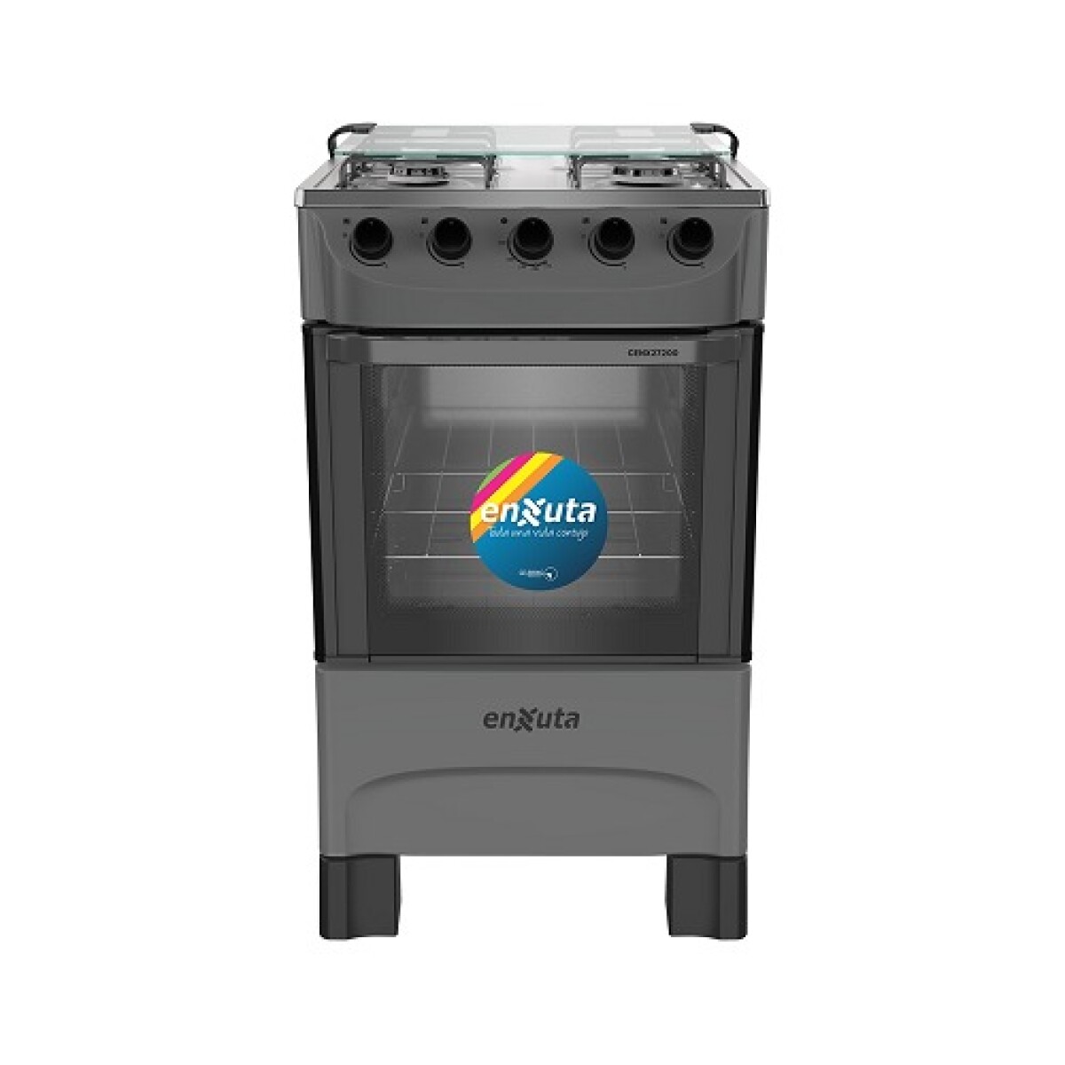 COCINA ENXUTA SUPERGAS 4 HORNALLAS TITANIO CON TERMOCUPULA CENX27200T 