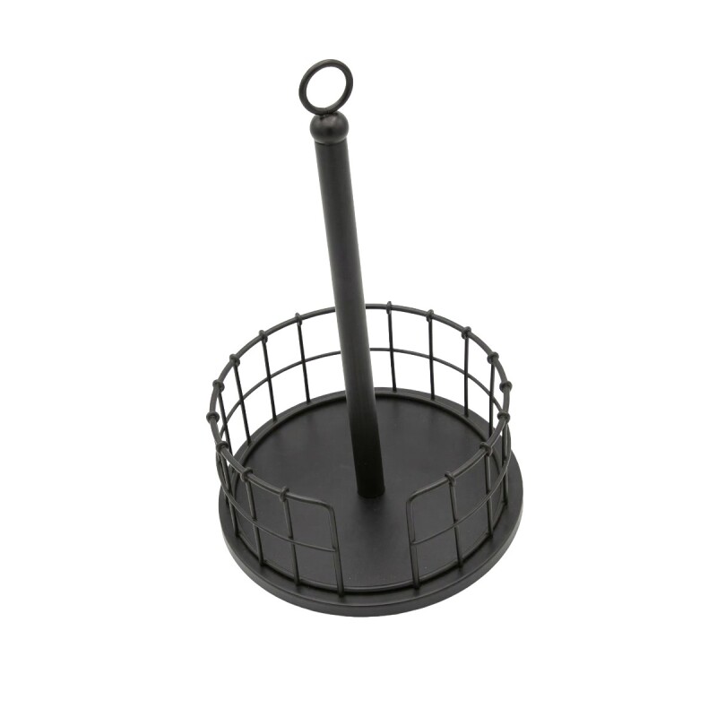 PORTA ROLLO DE PAPEL METAL NEGRO 17.5X34CM Unica