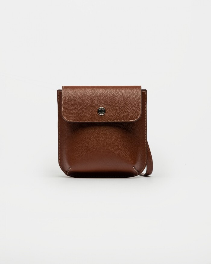 Mini Bag Liana En Cuero Graneado Tabaco