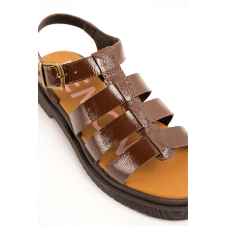Sandalias Cangrejeras De Cuero Chocolate
