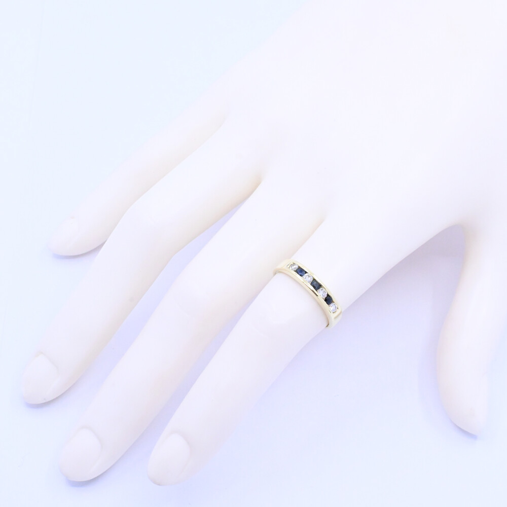 Anillo medio sin fin oro 18k zafiros y brillantes. Anillo medio sin fin oro 18k zafiros y brillantes.