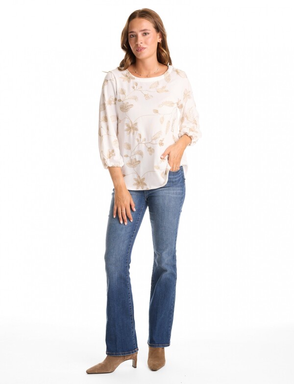 Blusa Bordado Floral CRUDO