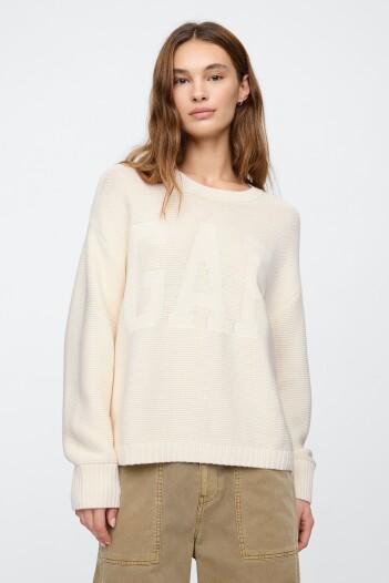 Buzo Logo Gap Mujer Ivory Frost