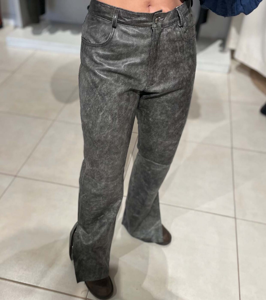 Leather Pant - Gastado gris 