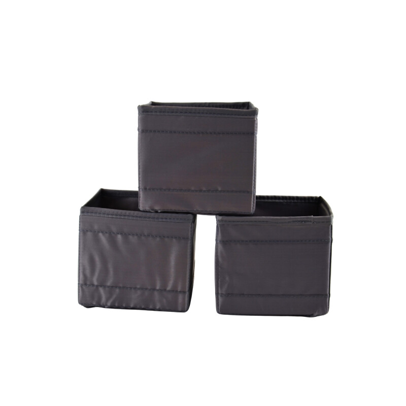 Set x3 organizadores de tela PVC 14x14x13cm GRIS