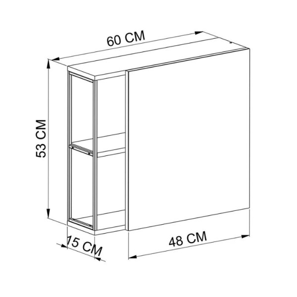 BOTIQUIN CON CON ESTANTE Y ESPEJO 60 CM - GRAFITO/NEGRO BOTIQUIN CON CON ESTANTE Y ESPEJO 60 CM - GRAFITO/NEGRO