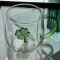 Taza de vidrio con diseño 3D 400ml trebol