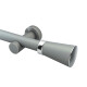 Barrote cortina de metal 2,5 m + 3 Soportes PLATEADO