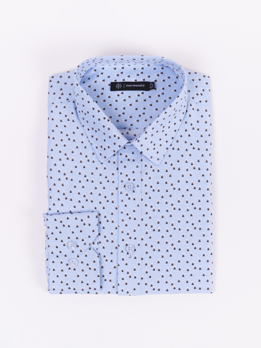 Camisa estampada - celeste 