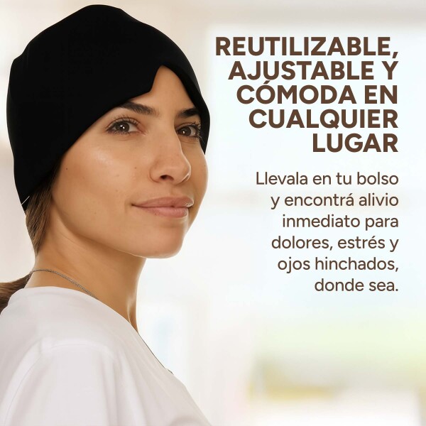 Tratamiento Gorra Dolor De Cabeza Migraña Silicona Cuello Variante Color Negro