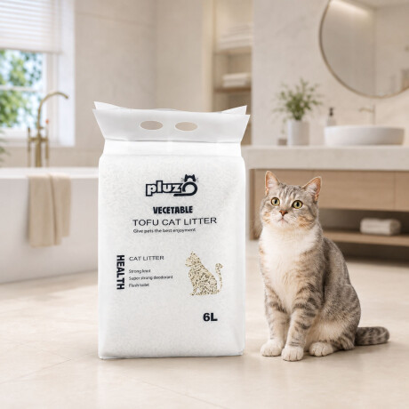Arena Para Gatos Tofu 6L Aglomerante Descarga Inodoro Amarillo