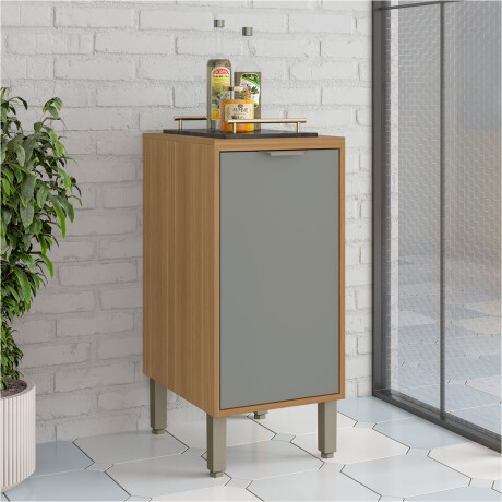 BAJO MESADA 1 PUERTA MOBILIARIO COCINA MDF COLORS FREIJO FREIJO Y VERDE