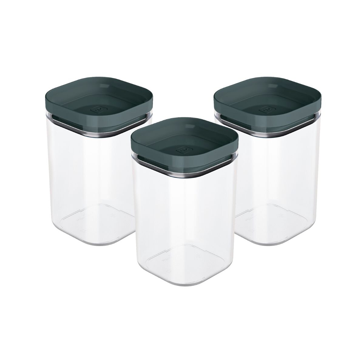 Set x3 Pote hermético 1L - GRIS 