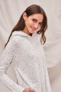 Sweater Capucha Bouttonne Gris Melange