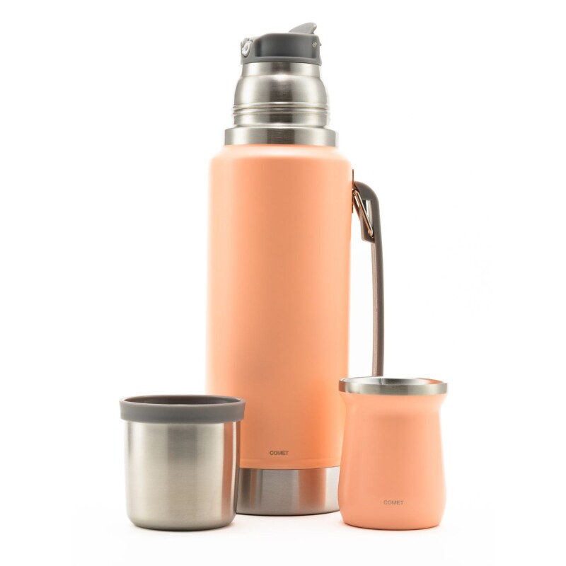 Set termo Comet Viena 1 lt + Mate de 160 ml Naranja